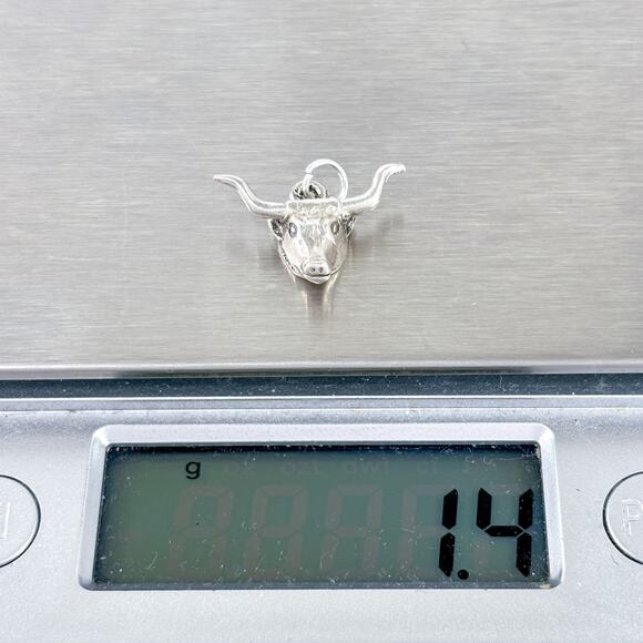 Vintage Sterling Silver 925 Longhorn Pendant | Western Charm - Picture 6 of 7